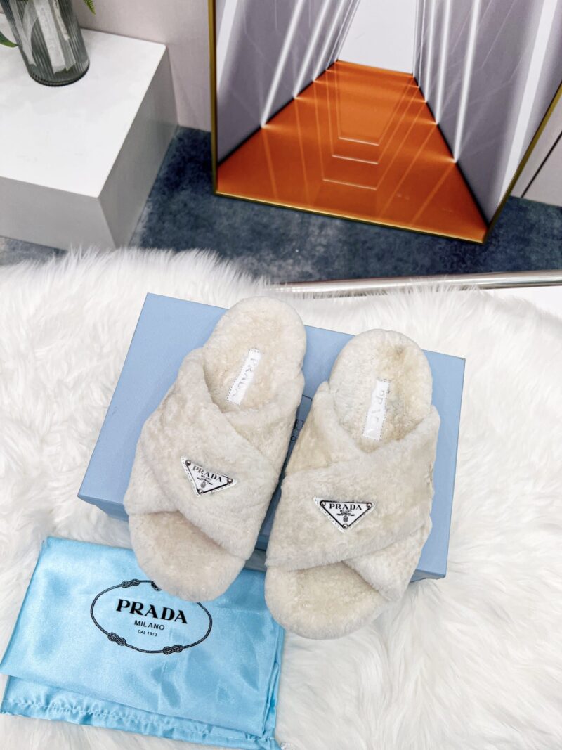Alternative view of PRADA PETAL WHITE TERRYCLOTH SIPPERS