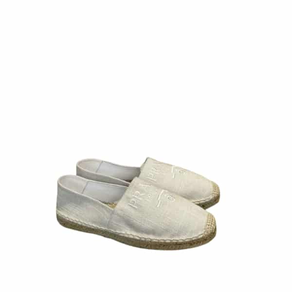 PRADA LINEN ESPADRILLES WHITE