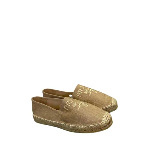 PRADA LINEN ESPADRILLES KHAKI