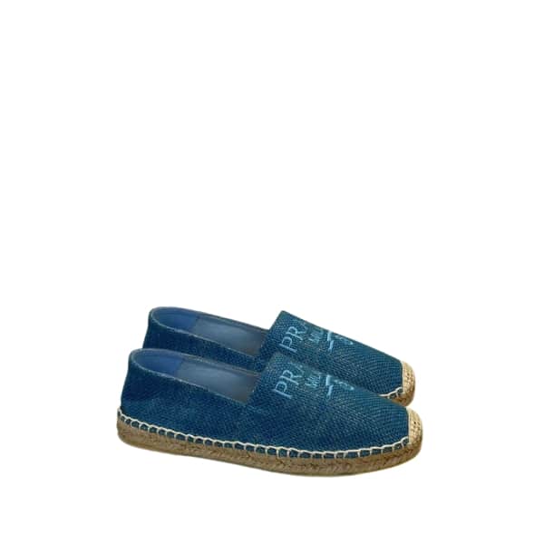 PRADA LINEN ESPADRILLES BLUE 1S841M376F0013F020