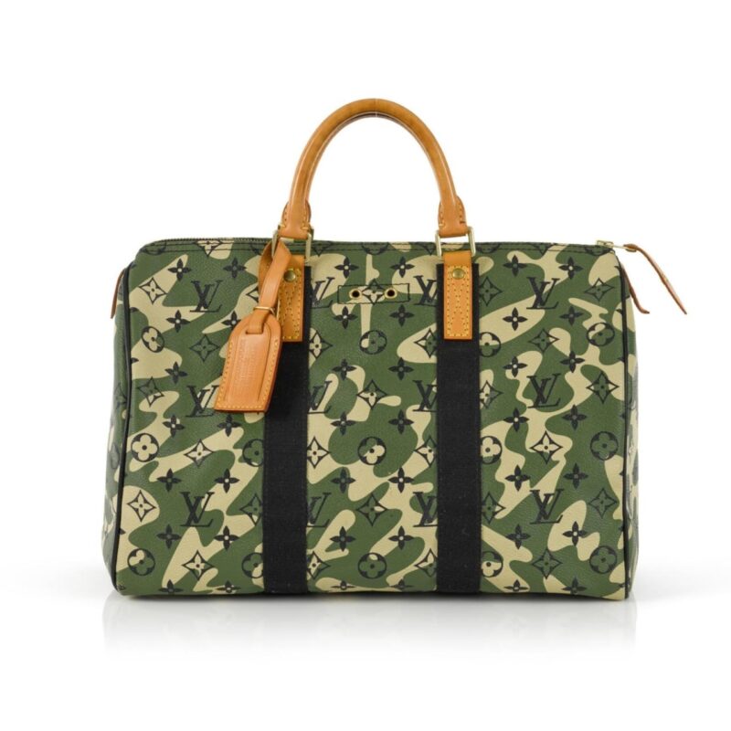 LOUIS VUITTON X TAKASHI MURAKAMI GREEN MONOGRAMOUFLAGE COATED CANVAS SPEEDY 35CM