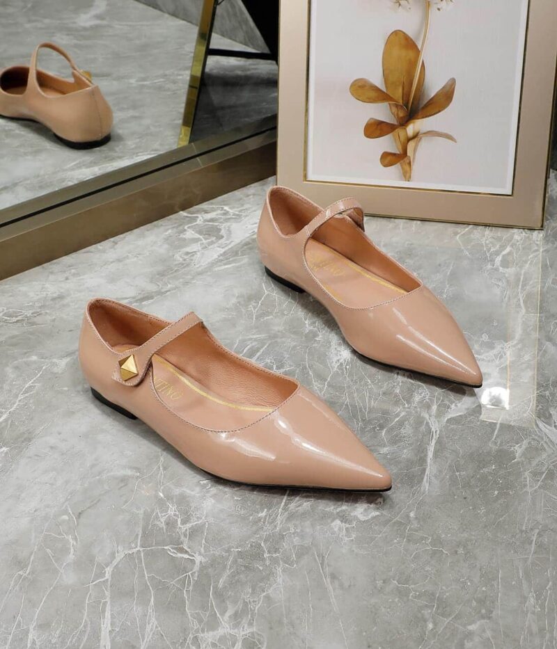 Alternative view of VALENTINO GARAVANI TIPTOE PATENT LEATHER BALLET FLATS BEIGE