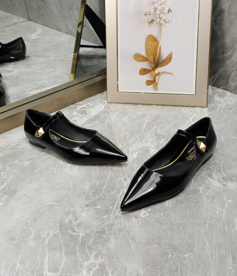 Alternative view of VALENTINO GARAVANI TIPTOE PATENT LEATHER BALLET FLATS BLACK 2W2S0GC3ERU0NO