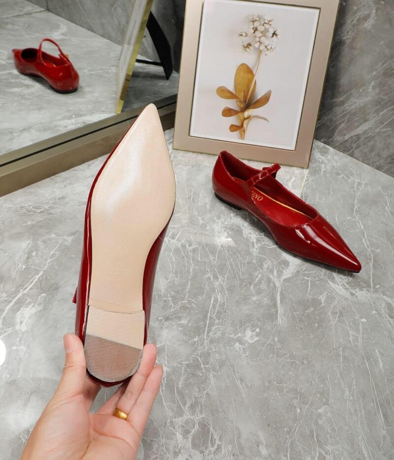 Alternative view of VALENTINO GARAVANI TIPTOE PATENT LEATHER BALLET FLATS RED