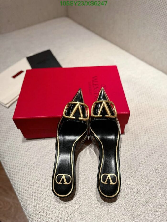 Alternative view of VALENTINO VLOGO 80 VINYL LEATHER MULE IN BLACK