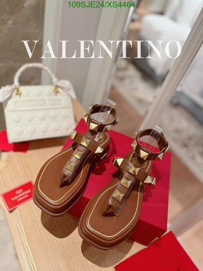 Alternative view of VALENTINO GARAVANI ROMAN STUD FLATFORM THONG SANDALS BROWN
