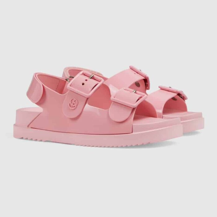GUCCI WOMEN'S SANDAL WITH MINI DOUBLE G PASTEL PINK 660243 J8700 5815
