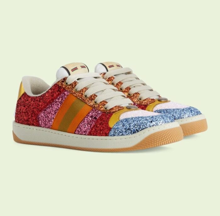 GUCCI LOVELIGHT SCREENER SNEAKER WITH GLITTER 710534 FAAKU 4942