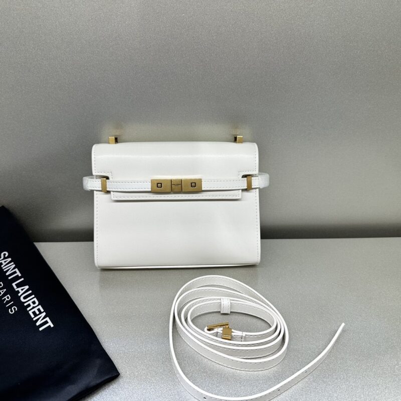Alternative view of SAINT LAURENT MINI MANHATTAN IN BOX WHITE 19CM 6756260SX0W9207