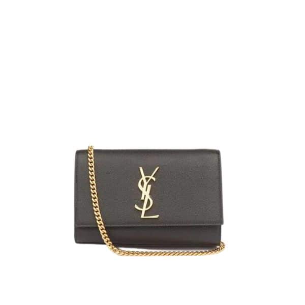 SAINT LAURENT UPTOWN YSL PLAQUE GRAINED LEATHER 18CM