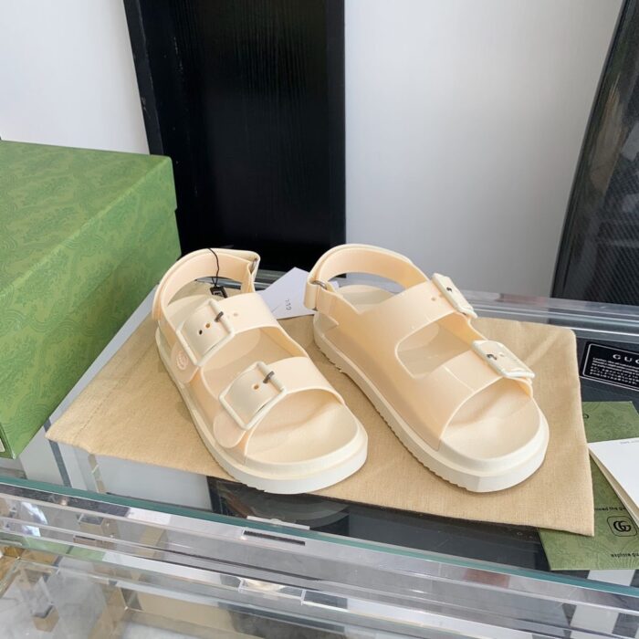 Alternative view of GUCCI WOMEN’S MINI DOUBLE G SANDAL RUBBER OFF WHITE 660243 J8700 9050