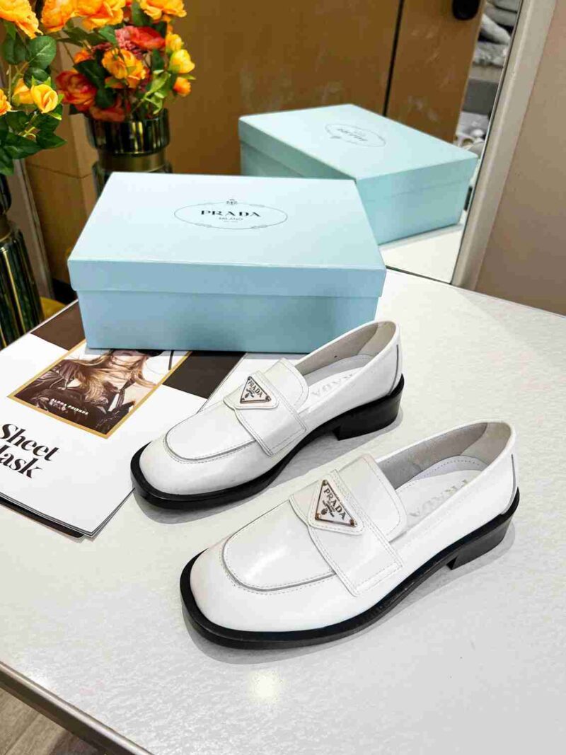 Alternative view of PRADA PATENT LEATHER LOAFERS WHITE 1D902M 069 F0009 F 025