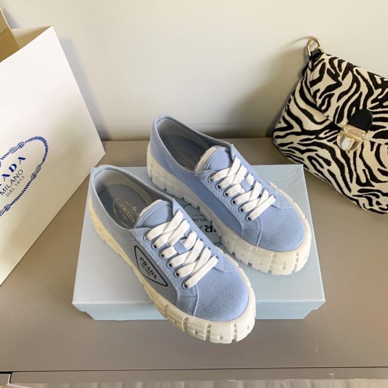 Alternative view of PRADA DOUBLE WHEEL NYLON GABARDINE SNEAKER LIGHT BLUE 1E260M3LFXF0591F050