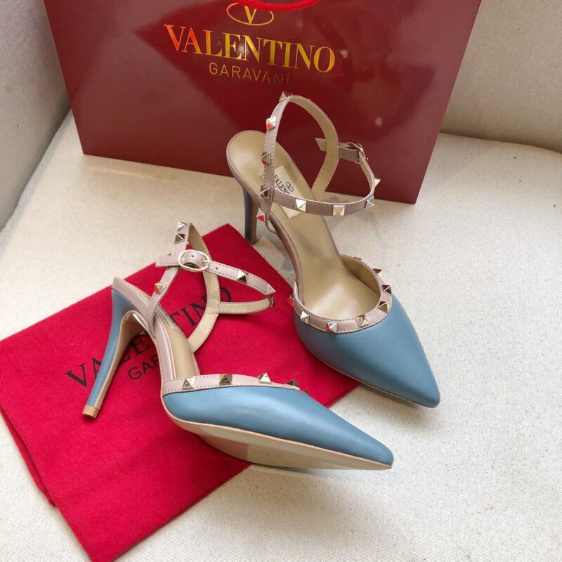 Alternative view of VALENTINO ROCKSTUD BLUE SLINGBACK