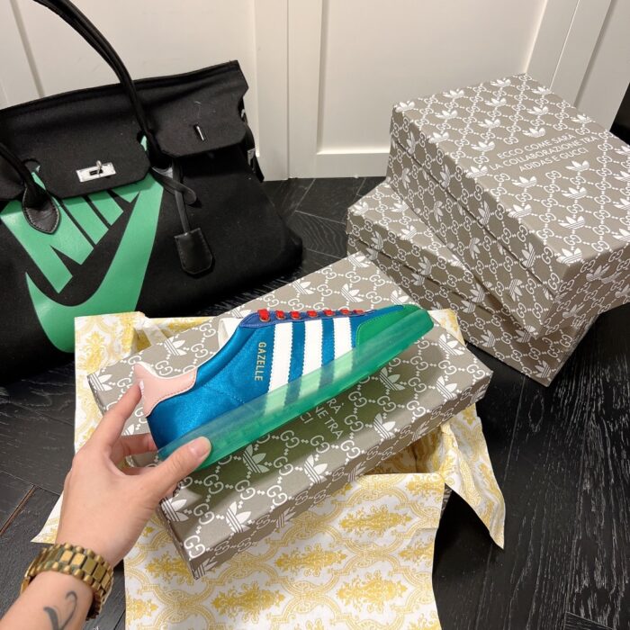 Alternative view of GUCCI x ADIDAS GAZELLE SNEAKER IN LIGHT BLUE 707867 U7R10 3660