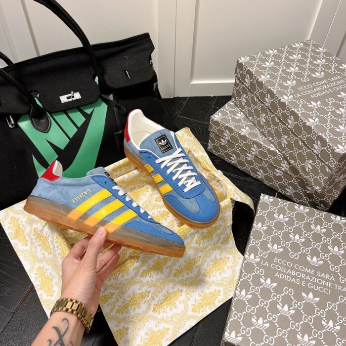 Alternative view of GUCCI x ADIDAS GAZELLE SNEAKER IN BLUE 707848 9STU0 4860