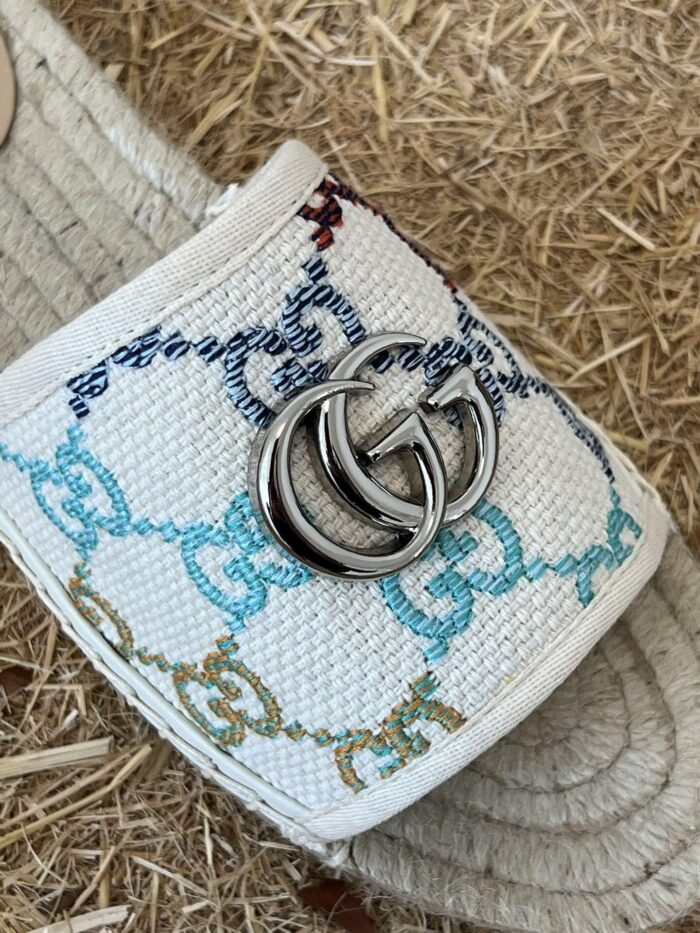 Alternative view of GUCCI WOMEN'S GG ESPADRILLE SLIDES 678037 UFT70 8470