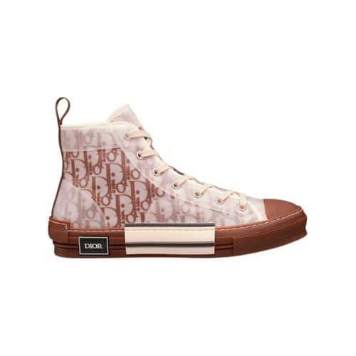 DIOR B32 HIGH TOP COFFEE OBLIQUE CANVAS 3SH118ZMK H761