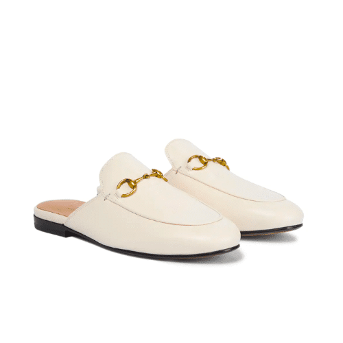GUCCI PRINCETOWN LEATHER SLIPPER WHITE 423513 C9D00 9022