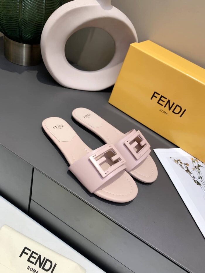 Alternative view of FENDI BAGUETTE LEATHER SLIDE PINK 8R8136 AE7T F1FGD