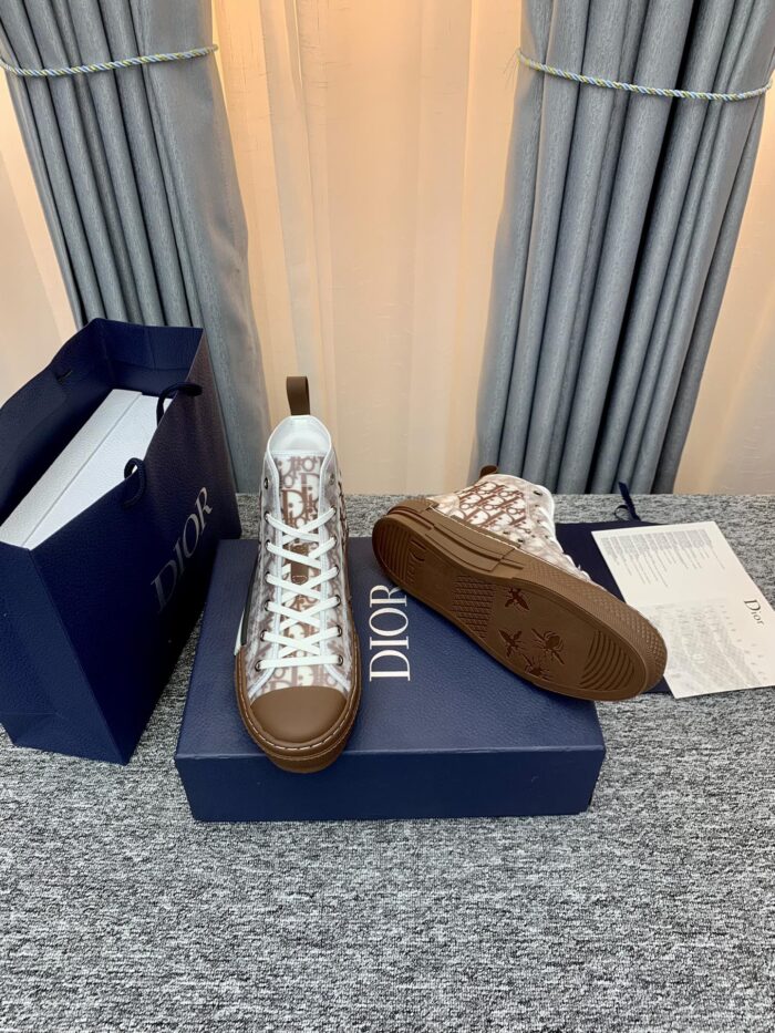 Alternative view of DIOR B32 HIGH TOP COFFEE OBLIQUE CANVAS 3SH118ZMK H761