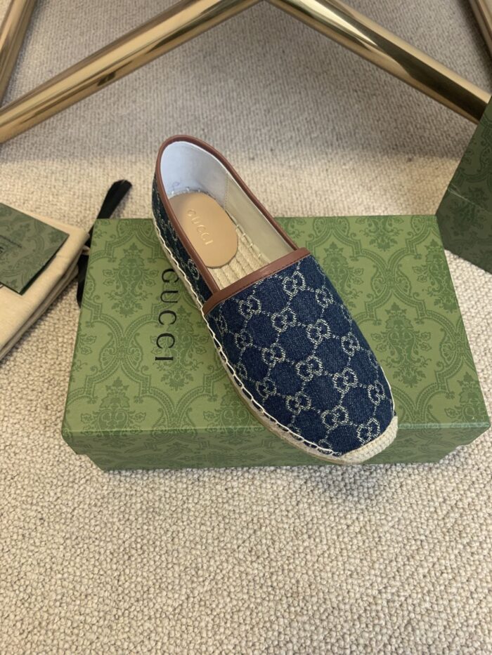 Alternative view of GUCCI WOMEN'S JACQUARD ESPADRILLE DARK BLUE 580877 2KQ50 4462