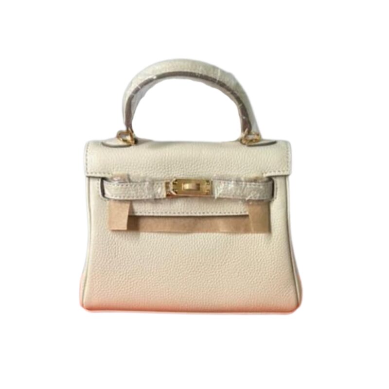HERMES MINI KELLY BAG EPSOM WHITE GOLD HARDWARE 20CM