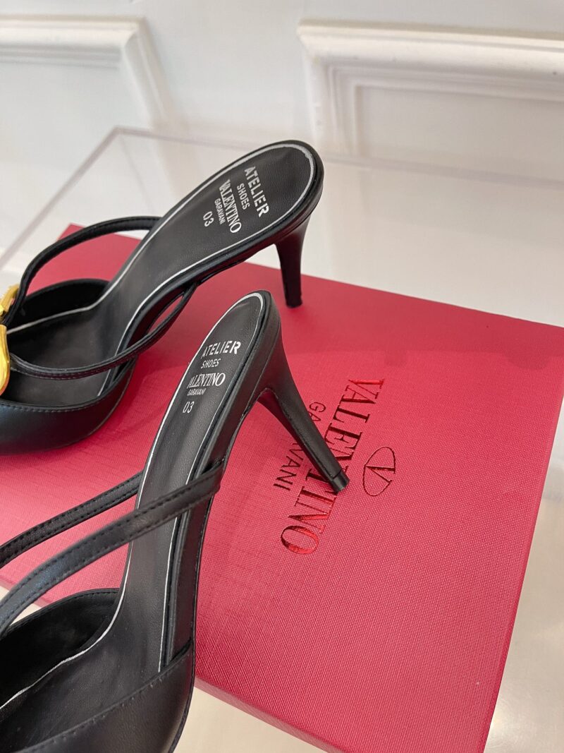 Alternative view of VALENTINO VLOGO SIGNATURE BLACK SLINGBACK SANDALS