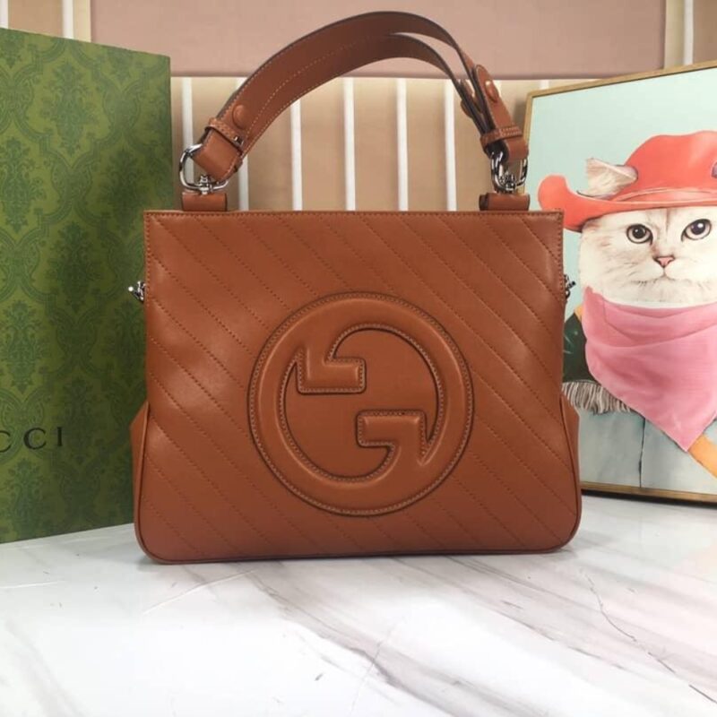Alternative view of GUCCI BLONDIE SMALL TOTE BAG BROWN 30CM