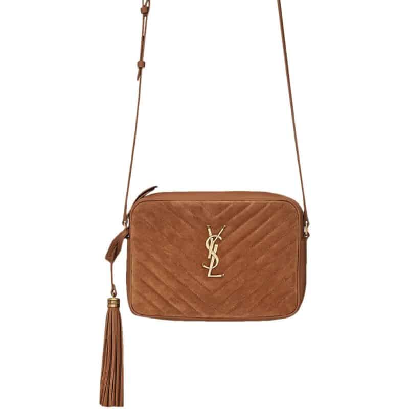 SAINT LAURENT LOU CAMERA BAG IN QUILTED SUEDE AND SMOOTH LEATHER 23CM 7152321S7R77761