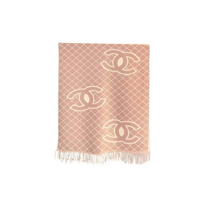 CHANEL CASHMERE SHEARLING SCARF PINK