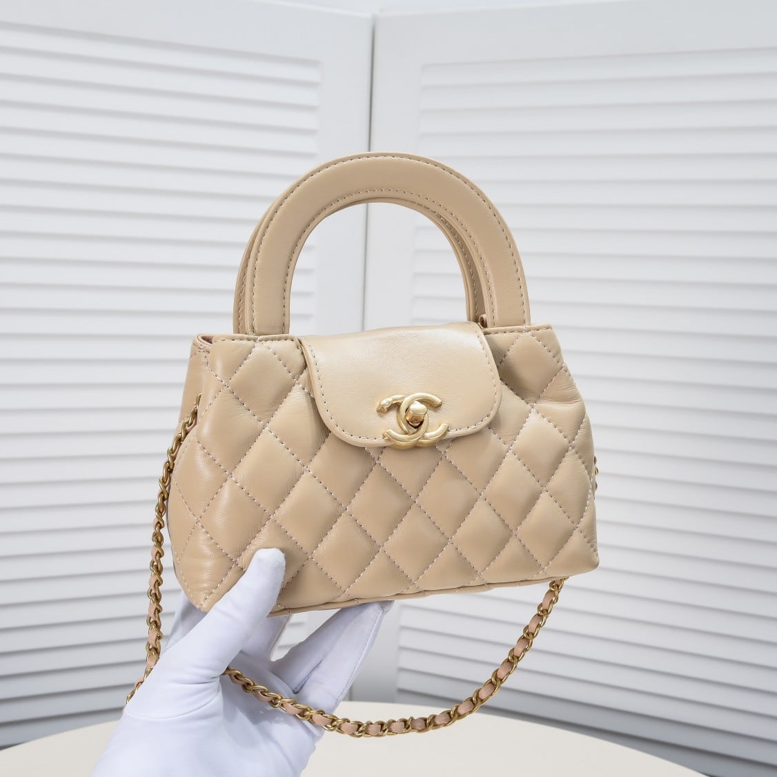 CHANEL MINI SHOPPING BAG BEIGE 19CM - Image 6