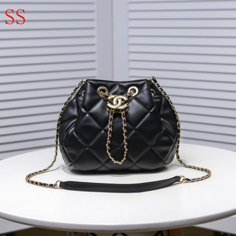 Alternative view of CHANEL DRAWSTRING BAG BLACK 15CM