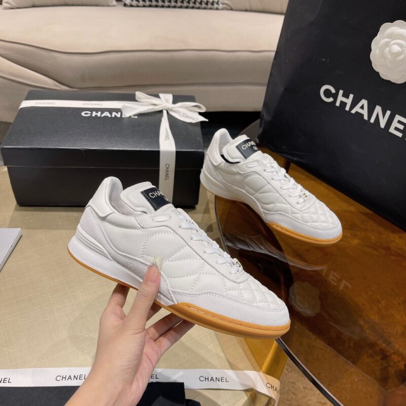Alternative view of CHANEL SNEAKERS CALFSKIN SUEDE WHITE G45335 B14497 NS308