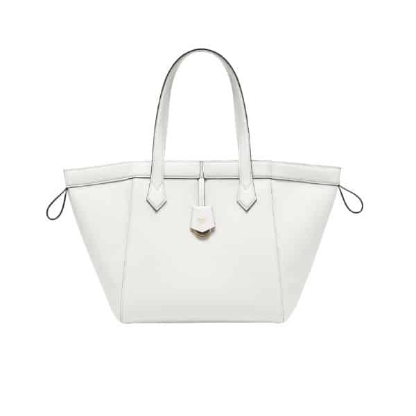 FENDI ORIGAMI MEDIUM WHITE LEATHER BAG THAT CAN BE TRANSFORMED WHITE 26CM 8BH414APZAF0K7E