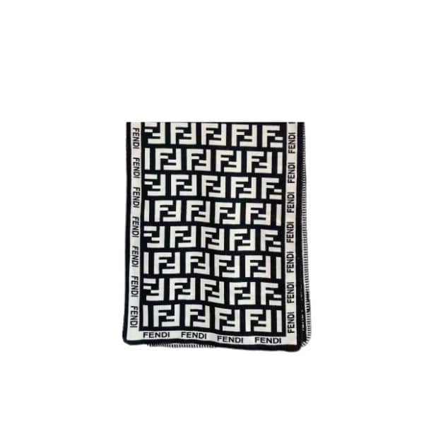 FENDI FF CASHMERE SCARF BLACK AND WHITE