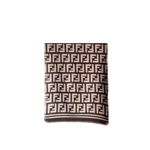 FENDI FF MONOGRAM SCARF BROWN