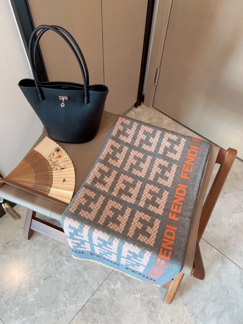 Alternative view of FENDI FF  CASHMERE SCARF GREY