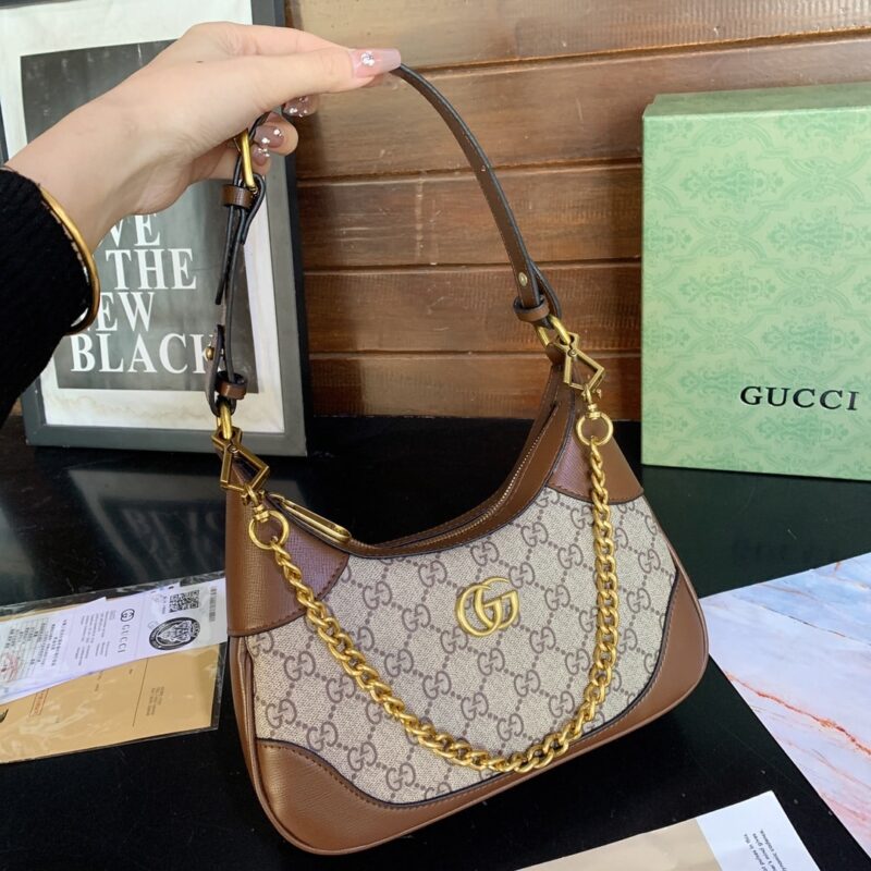 Alternative view of GUCCI APHRODITE SMALL SHOULDER BAG BROWN 25CM