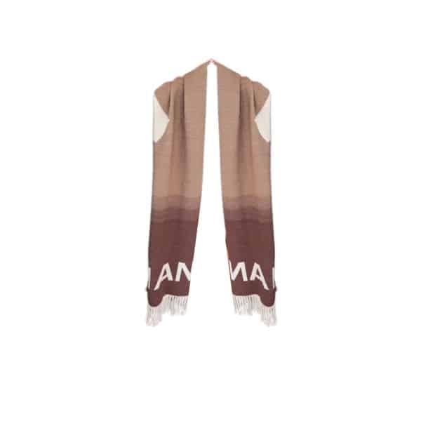CHANEL CASHMERE SCARF GRADIENT BROWN
