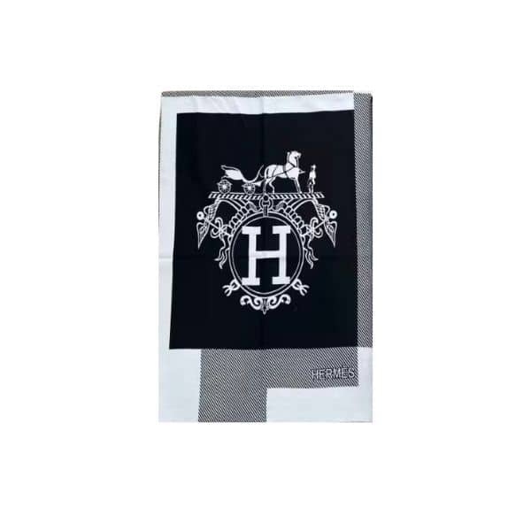 HERMES WINTER MUFFLER BLACK