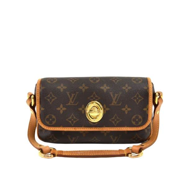 LOUIS VUITTON TIKAL PM MONOGRAM CANVAS POCHETTE HANDBAG BROWN 22CM