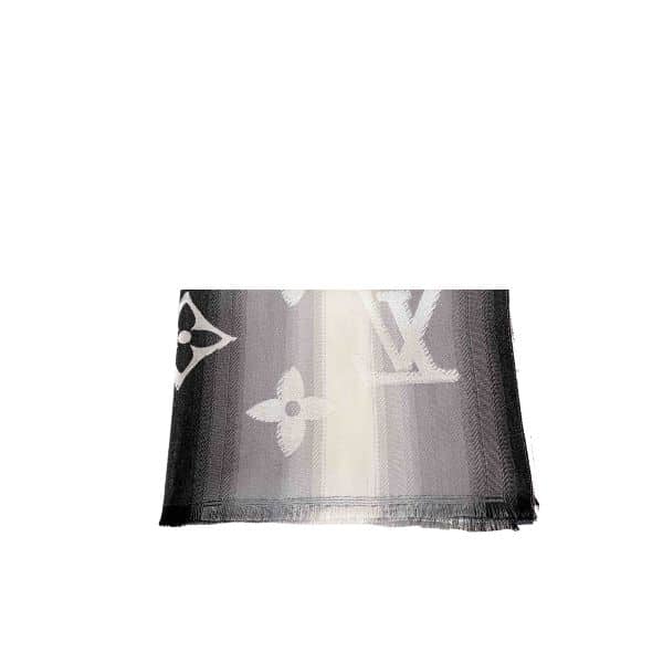 LOUIS VUITTON SLIK CASHMERE SCARF GRADIENT BLACK