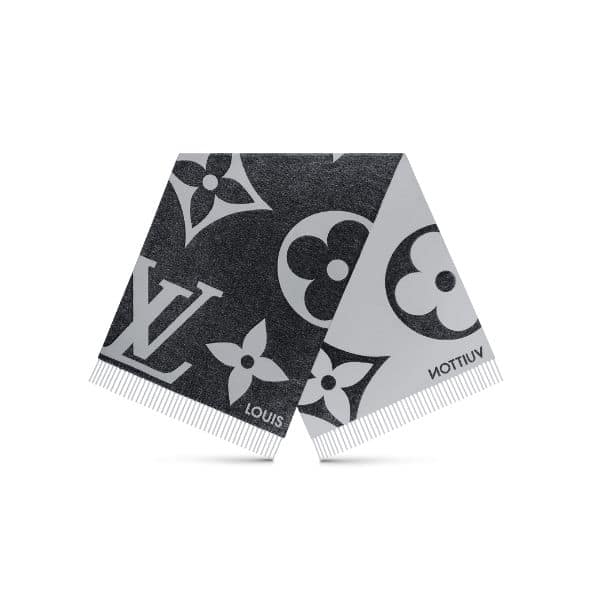 LOUIS VUITTON ULTIMATE SHINE SCARF BLACK 180CM