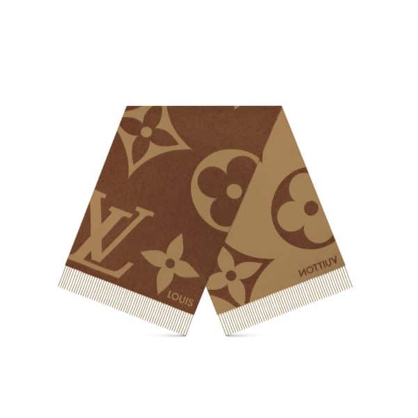LOUIS VUITTON ULTIMATE SHINE SCARF BROWN 180CM