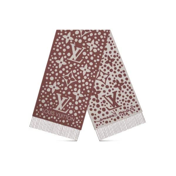 LOUIS VUITTON LV X YK INFINITY DOTS SCARF BROWN