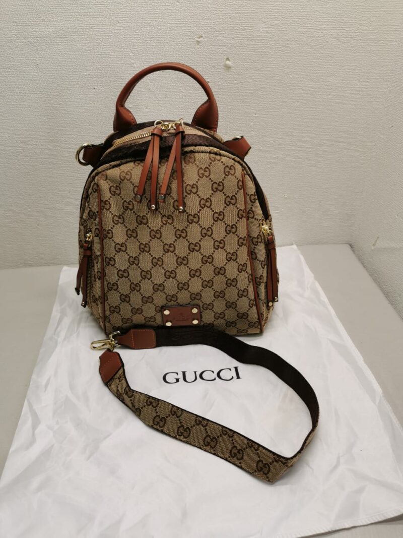 Alternative view of GUCCI SUPREME CANVAS BACKPACK BEIGE 29CM