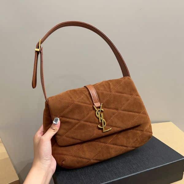 Alternative view of SAINT LAURENT LE 5 À 7 HOBO BAG BROWN 27CM