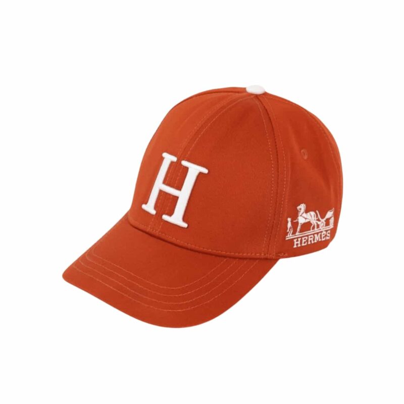 HERMES NEW CARRIAGE BASEBALL CAP ORANGE