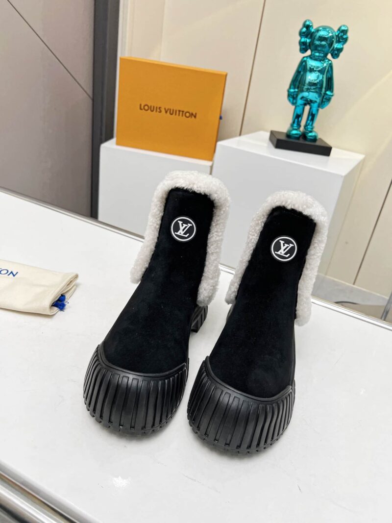 Alternative view of LOUIS VUITTON RUBY FLAT ANKLE BOOT SHEARLING BLACK 1AC7AC